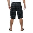 thumbnail image 2 of RAW X Mens Belted 12.5" Inseam Knee Length Cargo Shorts, Plaid Charcoal, 42, 2 of 7
