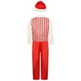 thumbnail image 2 of iiniim Christmas Candy Cane for Boys Dress Shirt & Striped Vest & Long Pants & Santa Hat Red 7-8, 2 of 7