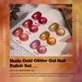 thumbnail image 4 of Set de esmaltes de uñas RARJSM Nude Gold Glitter, 6 unidades, 7,5 ml, UV LED, 4 of 7