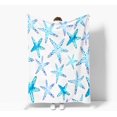 thumbnail image 2 of Blue Throw Blanket, Artistic Beach Starfish Decor Blue White Travel Blanket, Cozy Microfiber Warm Flannel Blankets and Throws for Couch Sofa Bedding Living Room 60x80 Inches, 2 of 5