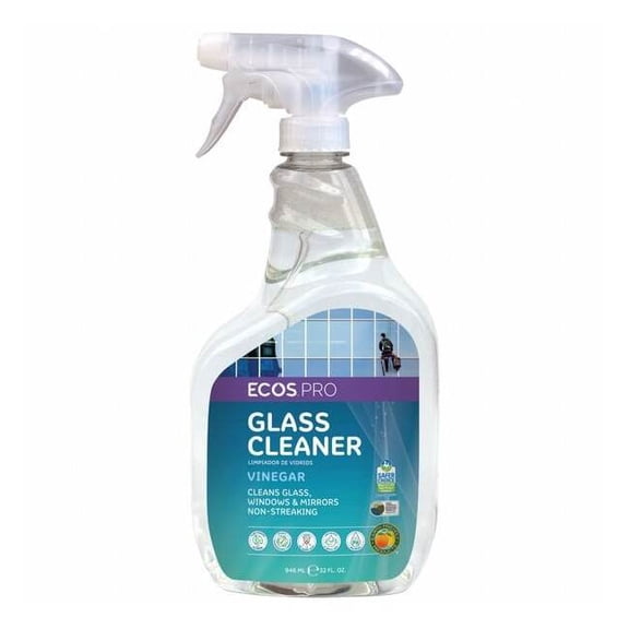 Liquid Glass Cleaner, Clear, Vinegar, Trigger Spray Bottle, 6 PK PL9300/6