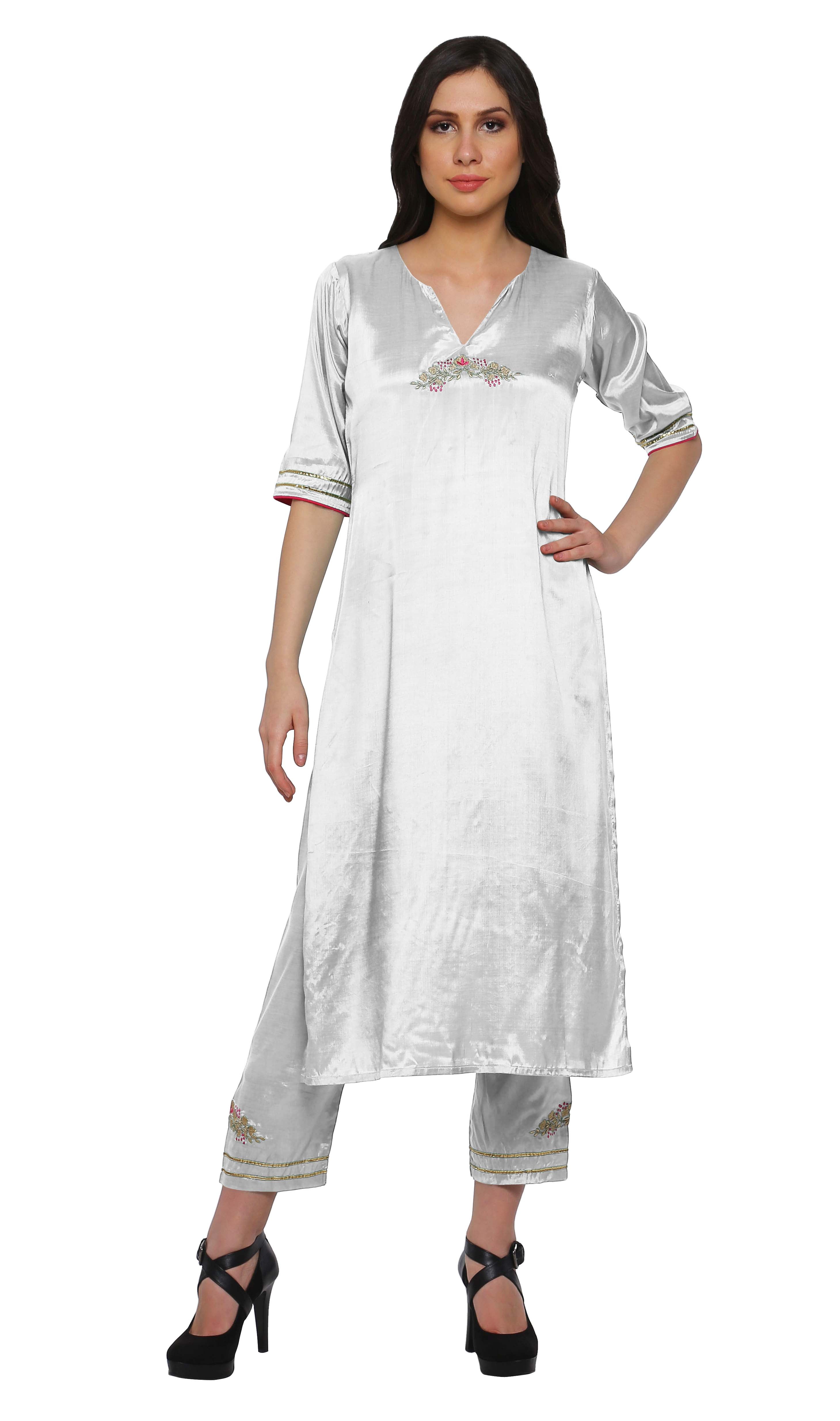 Moomaya Set Indiano Kurta Con Giacca E Pantaloni Palazzo In Cotone - Abito Etnico Elegante Per Donne, Taglie Forti Disponibili
