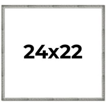 24x22 Frame Silver Grey Distressed Solid Wood Picture Frame | 0.75 Inch Moulding Width | Interior