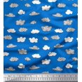thumbnail image 1 of Soimoi Blue polyester Crepe Fabric Cloud Nature Printed Fabric 1 Yard 52 Inch Wide, 1 of 5