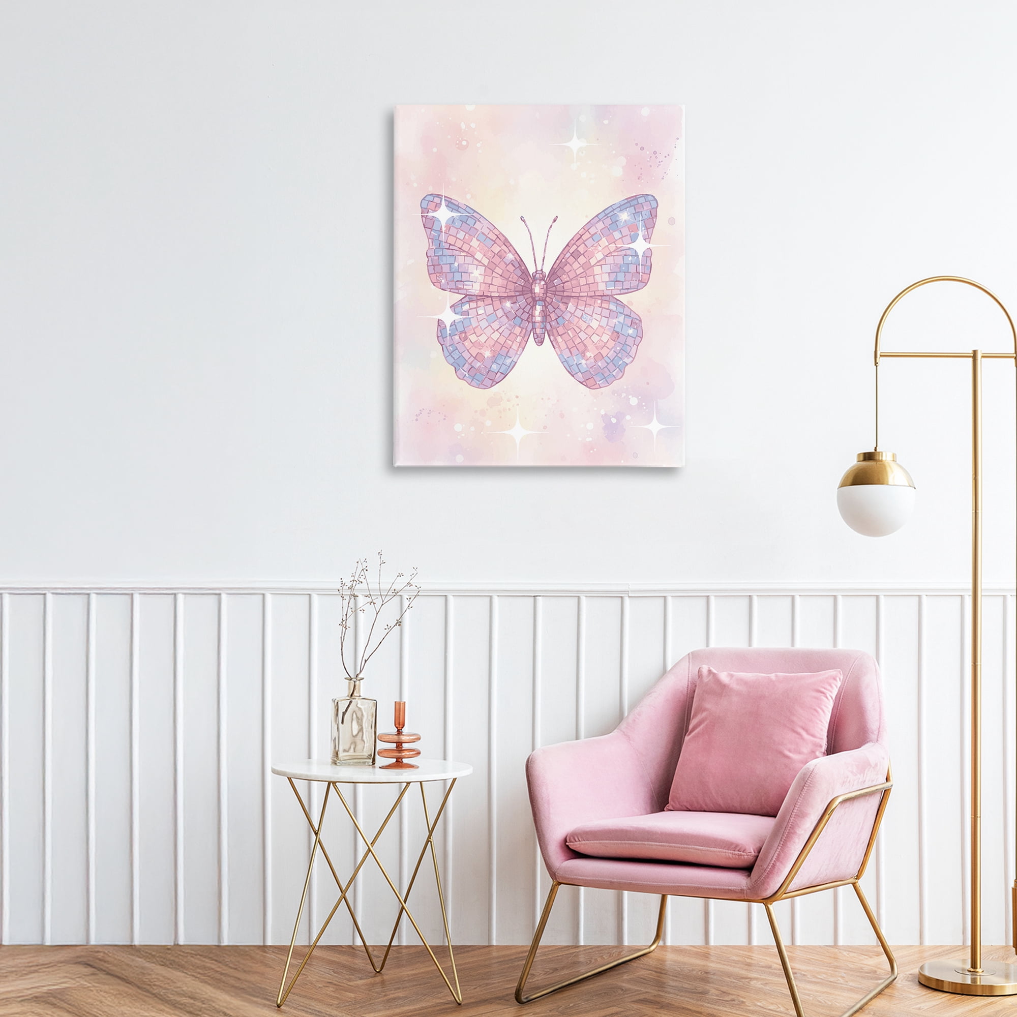 Stupell Industries Delicate Disco Butterfly Canvas Wall Art, design by Lil' Rue
