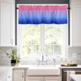 thumbnail image 3 of Pink Blue Ombre Kitchen Curtains Sets for Windows 36 Inch Length, Modern Abstract Art Aesthetics Rod Pocket Window Treatments Tier Curtains and Valances Set for Bedroom/Bathroom, 3 of 6