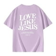 thumbnail image 5 of Lumtrix Girls' Letter Graphic Tees Short Sleeve Crewneck Oversized T Shirts Summer Clothes for Girls 2-14 Y Light Purple 160, 5 of 7