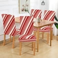 thumbnail image 6 of Christmas Candy Cane Stripes Dining Room Chair Covers Winter Red Cream Colors Chair Slipcovers Seat Protector Removable Washable Chair Cover For Home Kitchen Restaurant Hotel 4pcs, 6 of 6
