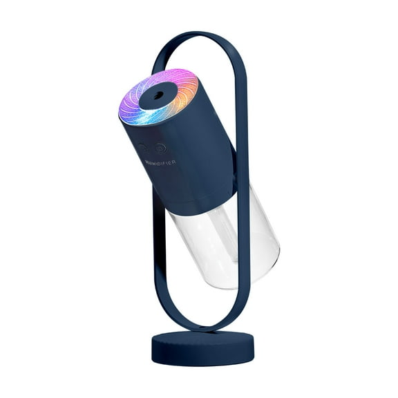 Hgallory Mini USB Humidifier 360 Degree Rotating Atomizer, 200ml Water Tank 500mAh 40ml/h Spray Volume Portable Humidifiers for Bedroom with LED Projection Lamp, 1PC, Blue, 8.4"x2.4"x2.4"