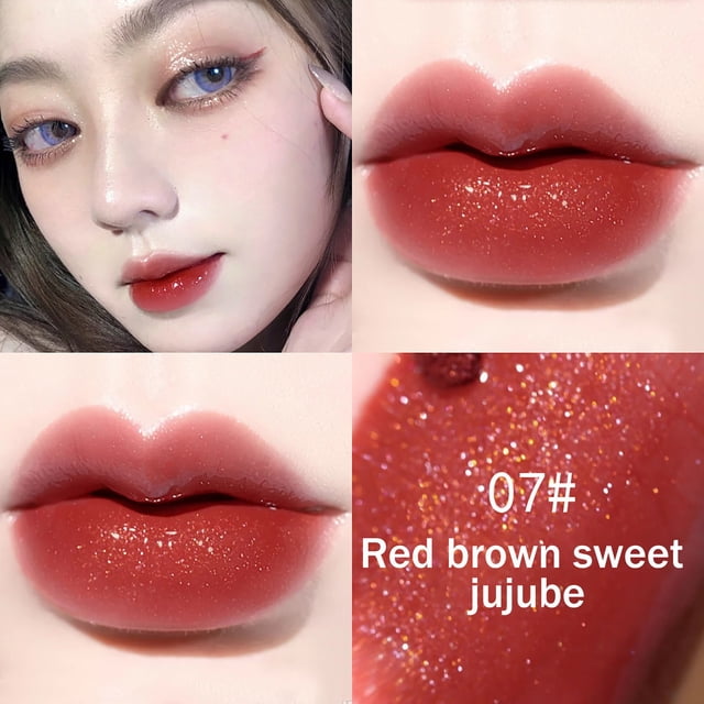 SIfdSeng Rouge à Lèvres Rouge Foncé Brillant à Lèvres Transparent Rouge à Lèvres Liquide Teinte pour les Lèvres Hydratant Brillant 3 ml Encre à Lèvres