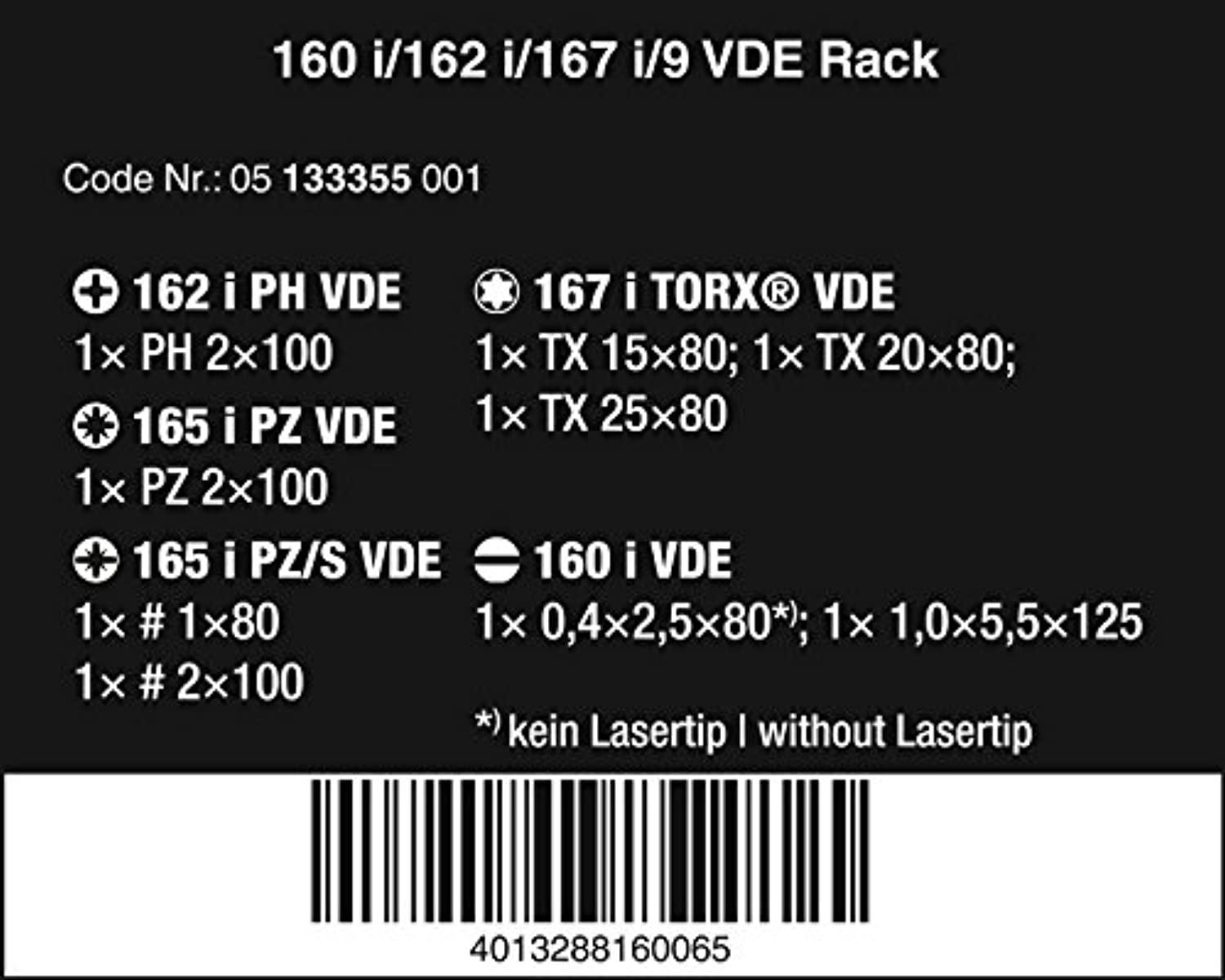 Wera 133355 VDE Kraftform Plus Screwdriver Set - PH, PZ, PZ/S, TX