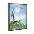 thumbnail image 3 of Egret Bird Balancing Branch Animals & Insects Painting Luster Gray Framed Art Print Wall Art, 3 of 6