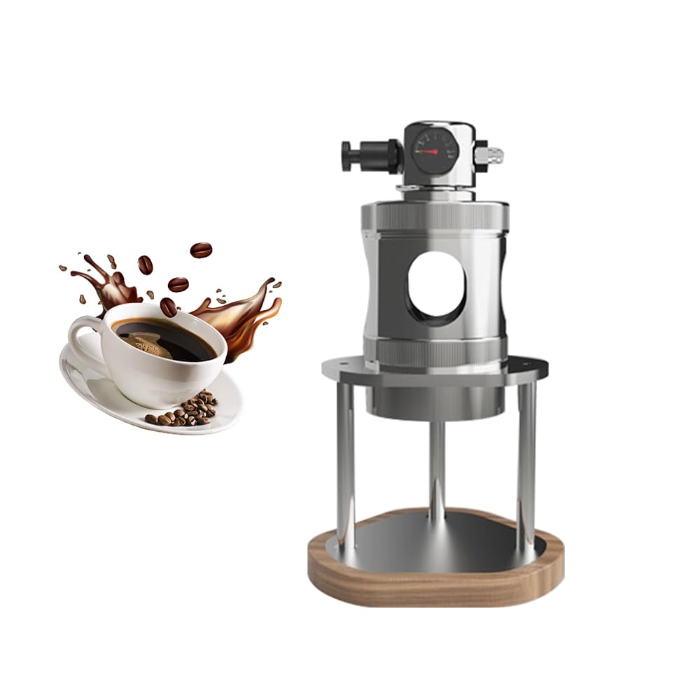 Portable Pneumatic Coffee Machine, Manual Air Pressure Espresso Maker, Compact for Camping Travel & Home Use, with Pressure Gauge, 58mm Portafilter