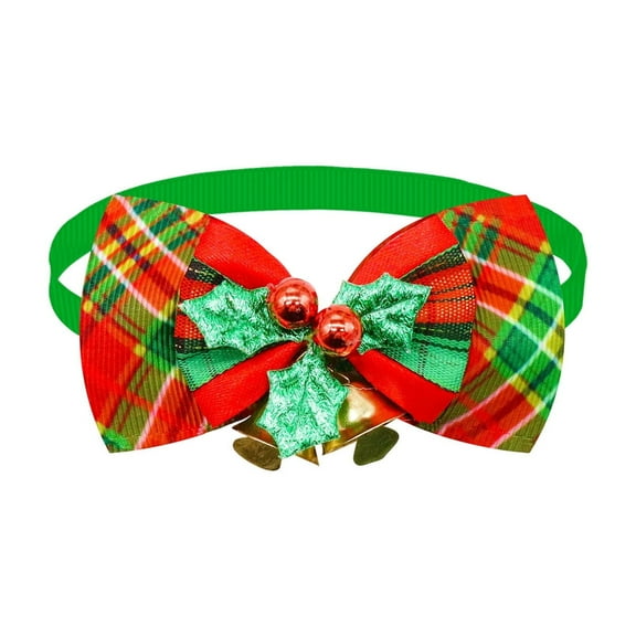 chaungfeng Christmas Plaid Pet Bow Tie, Adjustable Christmas Dog Collar, Dog Cat Bow Ties, for Pet Clothing, Festive Events, Pet Photography