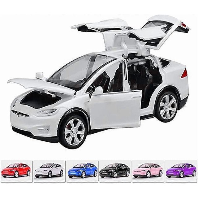 1:32 Scale Car Model X90 Tesla Alloy 1/32 Diecast Model Car w/Sound & Light Pull Back Model Car Toy Mini Vehicles Toys for Kids Gift Tesla Car Lovers