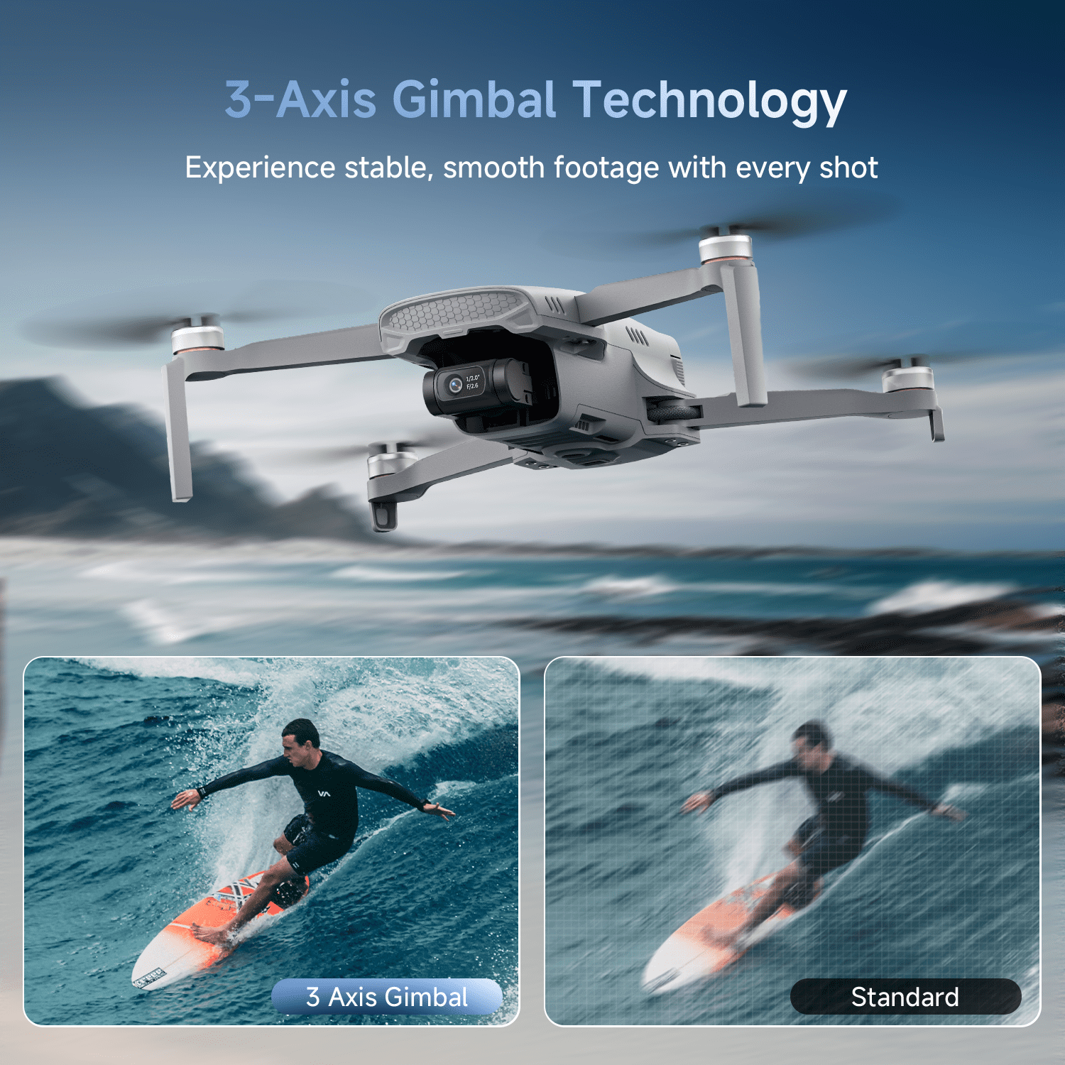 Snaptain P40 Lite GPS Drone with Camera for Adults 4K Video, 8K Photo, 3-Axis Gimbal, 20000ft Transmission, Smart Shooting Modes, Quickshots, Intelligent Side-Flying Follow Mode, 31 Min Fly