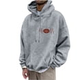 thumbnail image 2 of Sudadera con capucha para hombre, estilo casual, con cuello redondo, estampado, manga larga, blusa de poliéster, 2 of 6