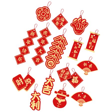 

OOKWE 2022 Tiger New Year Decoration Pendants Set Chinese Style Layout Props for Home Spring Festival Party Door Wall Decoration Bonsai Pendant
