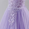 thumbnail image 5 of IBTOM CASTLE Flower Girl Sparkly Sequins Shiny Butterfly Formal Wedding Tulle Dress Junior Pageant First Communion Easter Princess Party Birthday Ball Gown 3T Purple, 5 of 7