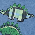 thumbnail image 6 of Trolimons Boy's Dinosaur Print Short Sleeve T Shirt Plaid Pattern Pocket Shorts Outfit Set, 6 of 7