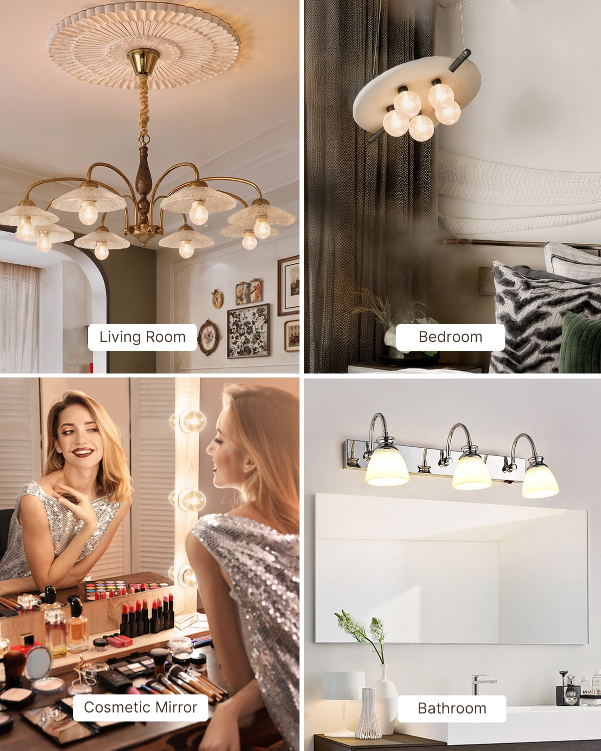 LUZIXIBO 6 Pack G25 LED Globe Edison Bulbs for Bathroom Vanity & Mirror Lighting, 2700K Soft White, CRI90+ Dimmable, 40W Equivalent, 400LM, E26 Base, Clear Glass Decorative Bulbs, UL Listed