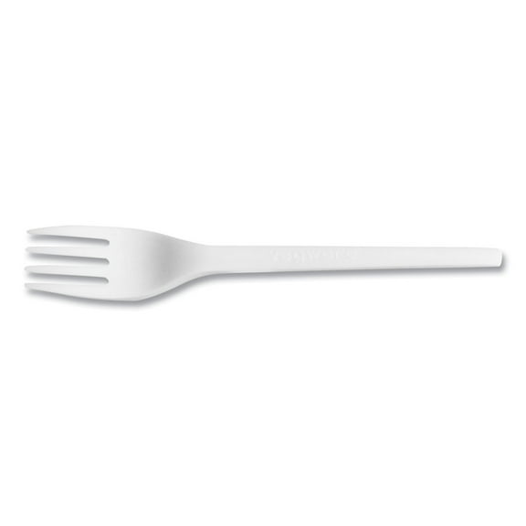 Vegware VW-FK6.5 Compostable CPLA Cutlery Fork - White (1000/Carton)