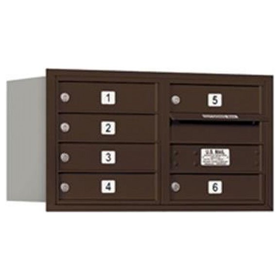 Salsbury 3704D-06ZRU 4 Door High Unit 16.50 Inches - Double Column - 6 Mb1 Doors - Bronze - Rear Loading - Usps Access