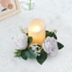 thumbnail image 4 of Anillos de vela Coronas Corona pequeña Pilar Portavelas Coronas florales Flor floral artificial Guirnalda para fiesta Pascua Mesa Acción de gracias , Blanco, 4 of 7