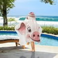 thumbnail image 6 of Cartoon Cute Pig Hooded Beach Towel Kids Bath Towels Quick Dry for Pool Swiming 50" x 23.5" Microfiber Soft Bathrobe, 6 of 7