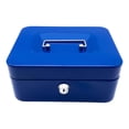 thumbnail image 1 of Cash Box with Key Lock Holder Money Saving Box Money Storage Box Lockable Box Blue, 1 of 9