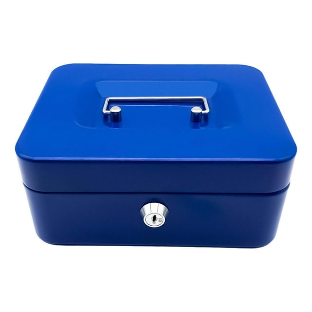 Caja de dinero con ranura para guardar baratijas de metal, para adultos, niñas y niños. Azul