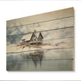thumbnail image 2 of Designart "White And Beige Cozy Snow Cabin Tranquil Haven" Countryside Print on Natural Pine Wood, 2 of 5