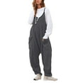 thumbnail image 2 of Winter Overalls For Women Fuzzy Jumpsuit Spaghetti Strap Wide Leg Overalls Cozy Jumpsuit With Pockets Long Sleeve Club Romper Woman Sexy Romper Jumpsuit Women Jumpsuit Sexy Linen Blend Jumpsuit Sexy, 2 of 7