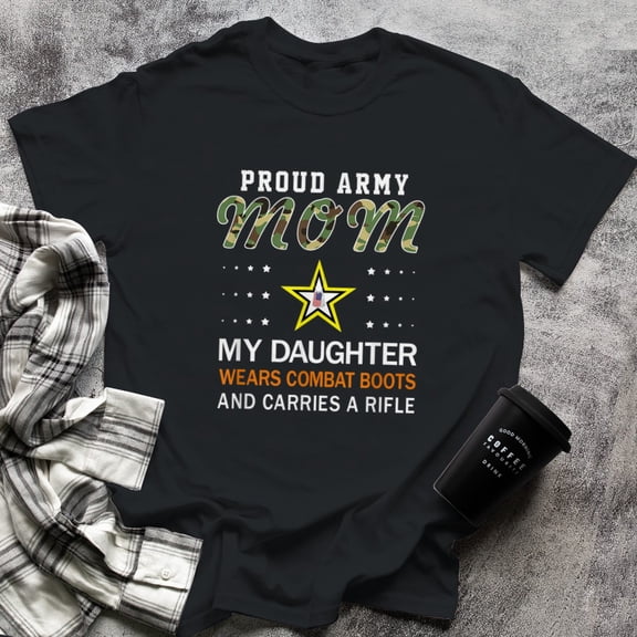 My Daughter Wear Combat Boots-Proud Army Mom Camouflage Army (5), Small, Black