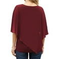 thumbnail image 6 of VERABENDI Women's Plus Size Tops Summer Flowy Shirts Double-Layered Printed Chiffon Poncho Loose Tunic Blouse (M-4XL), 6 of 8