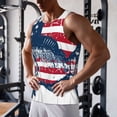 thumbnail image 5 of Gukieu bass fish with the USA flag Print Men's Quick Dry Fitness Vest, Round Neck Sleeveless Fitness Bodybuilding Top-4X-Large, 5 of 7