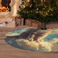 thumbnail image 5 of KLL 30" Christmas Tree Skirt Sunshine Cloud Cute Cat Xmas Tree Skirts Mat for New Year Xmas Holiday Party Indoor Outdoor Home Decoration, 5 of 5