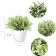 thumbnail image 4 of 3 Pack Mini Potted Fake Plants Artificial Eucalyptus Plants in Pots for Home Decor Faux Plant Indoor with 4 Inch Frosted Plastic Planter for Office Bathroom Desk Room Greenery Decoration, 4 of 4