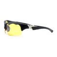 thumbnail image 3 of Xloop Mens Night Driving Blue Light Filter Half Rim Plastic Sport Sunglasses Matte Black - Yellow, 3 of 4