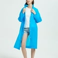thumbnail image 4 of Rohuuque Women's and Men's Rain Poncho Long Sleeve Waterproof Rain Cape with Hood Buttons Outdoor Parent Matching Rainwear Blue, 4 of 7