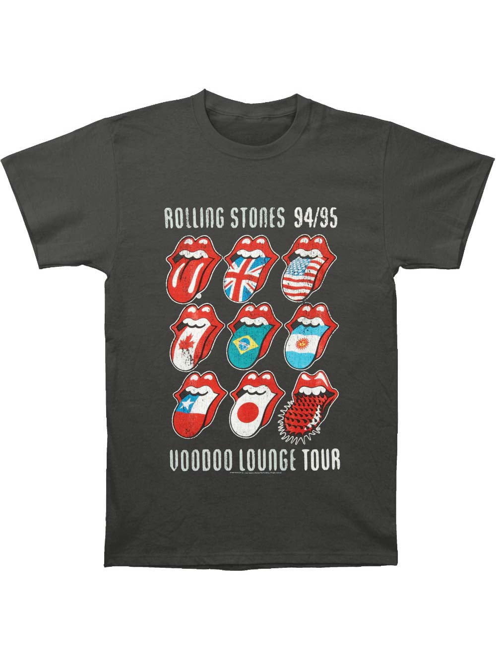 Rolling Stones Tongue 50 Years Anniversary Charcoal Grey T Shirt Adult New