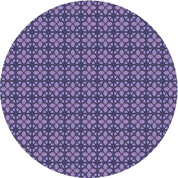 Ahgly Company Machine Washable Indoor Square Transitional Purple Area Rugs, 3' Square