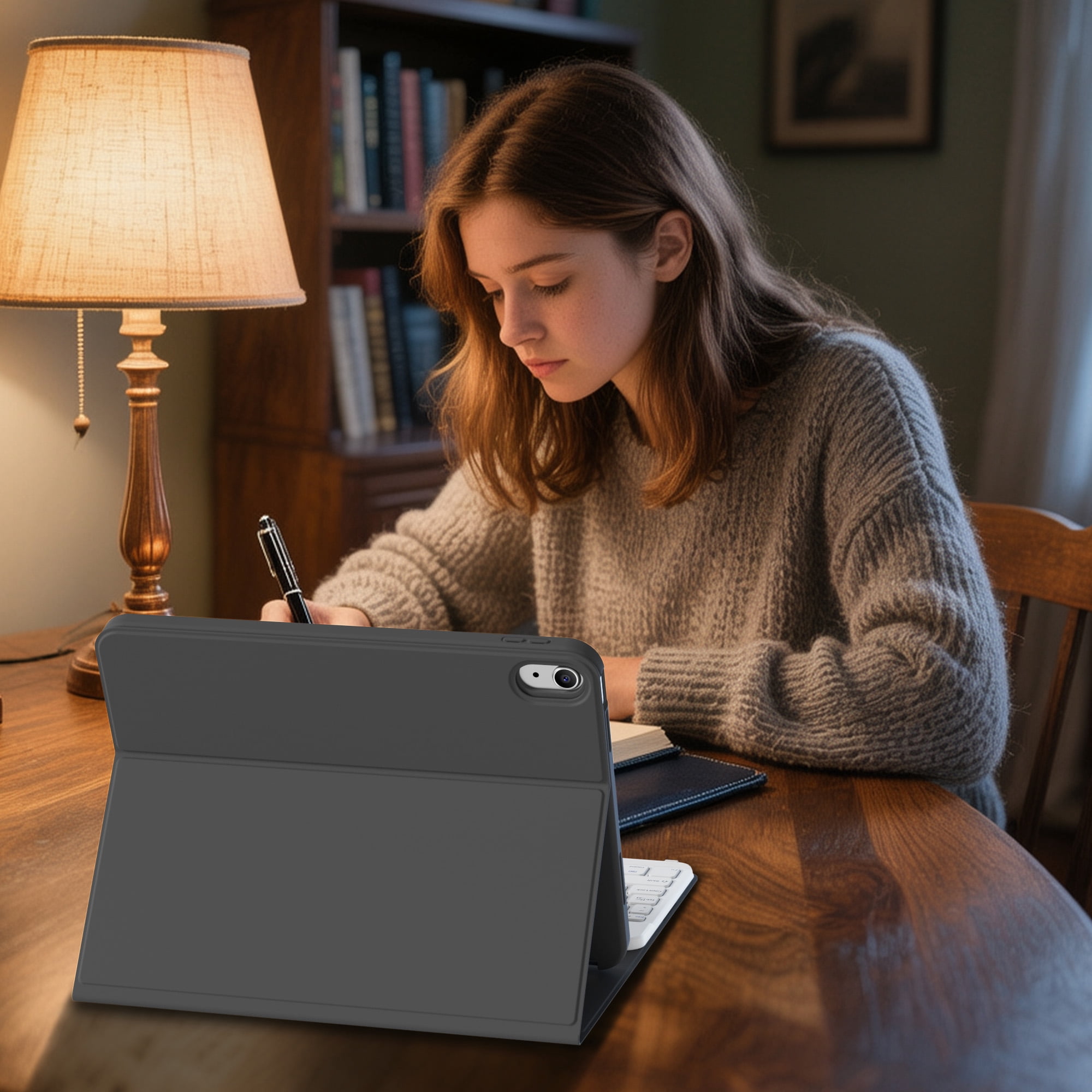 KVTVOU Keyboard Case for iPad A16 11 inch 2025 / 10th Generation 10.9 inch 2022, Detachable Wireless Keyboard Cover with Pencil Holder for iPad 11/10th Gen, Black