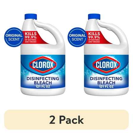 (2 pack) Clorox Disinfecting Liquid Bleach Cleaner, Regular Scent, 121 fl oz