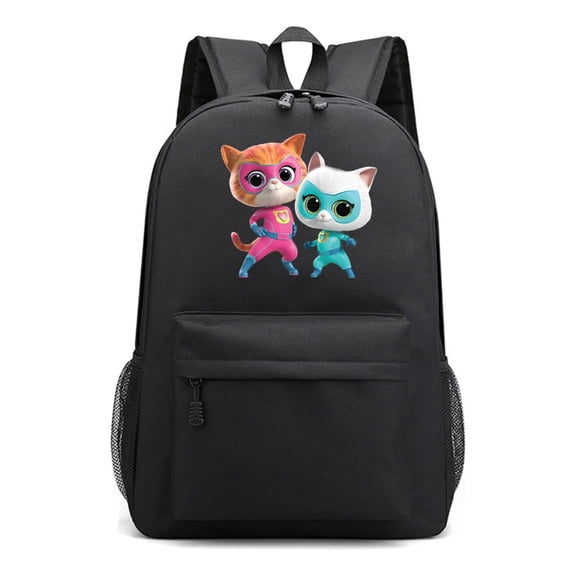Schoolboy Anime Super Kitties Backpack – Student Bag with Cartoon Print – Laptop Daypack for Teens School Use