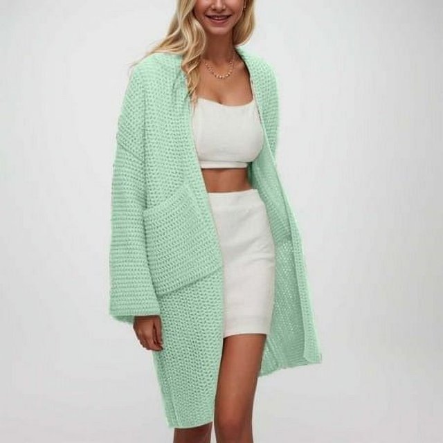MKLEKYY Womens Denim Jacket Women's Casual Solid Color Mid Length Coat Cardigan