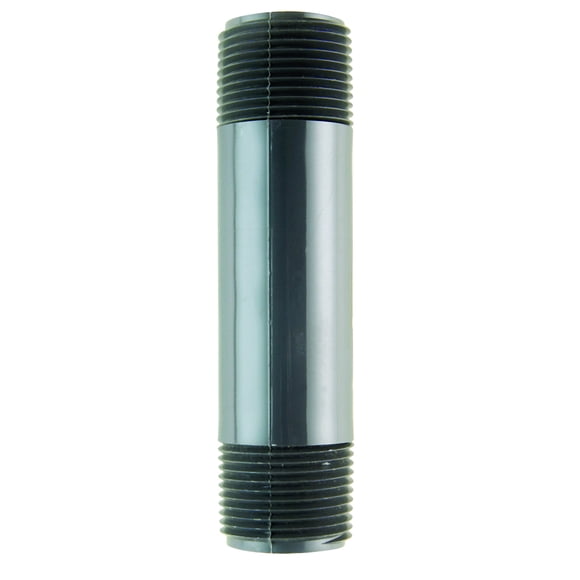 Boquilla de PVC B & K Schedule 80 de 1 pulgada MPT x 13 cm de largo, gris