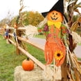 thumbnail image 4 of HAHUT 1 Pack Fall Harvest Scarecrow Decorations - 21.65" Standing Thanksgiving Scarecrows with Sunflowers and Bow for Autumn, Halloween, Garden, Yard, Porch Decor (Orange), 4 of 7