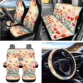 thumbnail image 2 of Uorisanigo Tulip Butterfly Front and Back Seat Covers with Car Steering Wheel Wrap Seat Belt Cover Coasters Hanging Trash Bin Car Vent Storage Rear View Mirror Protector Keychain Set of 15, 2 of 7