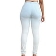 thumbnail image 4 of Womens Jeans Fashionable Slim Elastic Lifting Buttocks Bleached Blue And White Gradient Ripped Jeans Denim Pants For Women Light Blue,6, 4 of 6